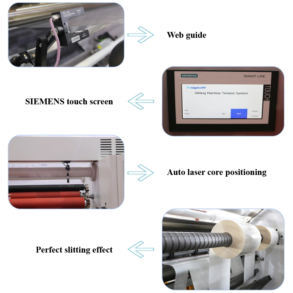 Automatic Sticker Label Slitting and Rewinding Machine with Friction Shaft