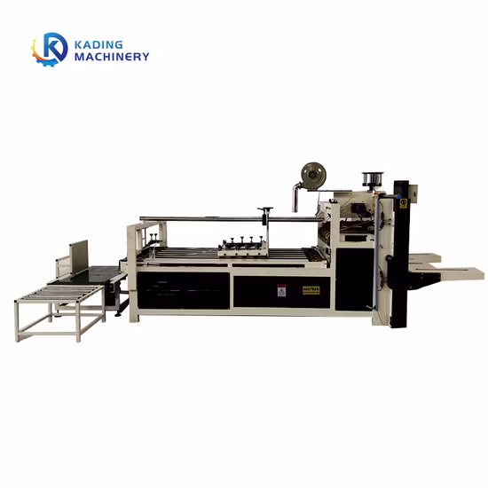  Полуавтоматическая машина для склеивания коробок.  Полуавтоматическая машина для склеивания картонных коробок.  Картонные коробки.  Бумажная машина.  Машина для изготовления картонных коробок